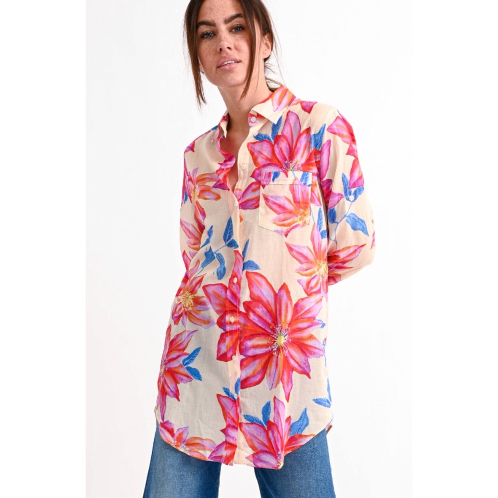 0039 Italy Taya Floral Tunic Blouse